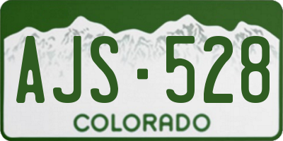 CO license plate AJS528