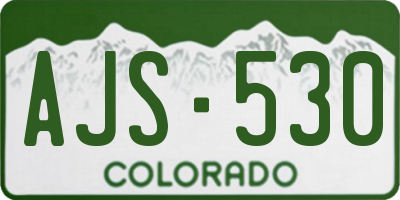 CO license plate AJS530