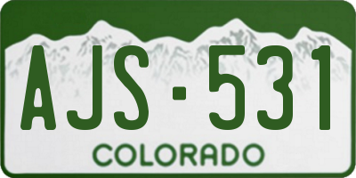 CO license plate AJS531