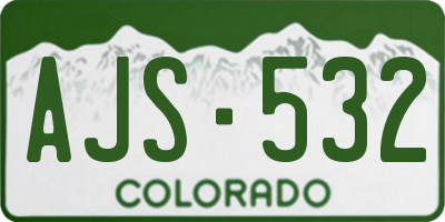 CO license plate AJS532