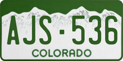 CO license plate AJS536