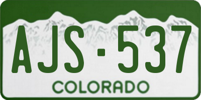 CO license plate AJS537
