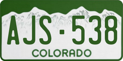 CO license plate AJS538
