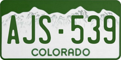 CO license plate AJS539