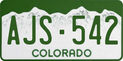 CO license plate AJS542