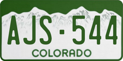 CO license plate AJS544