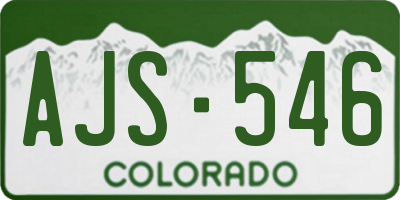 CO license plate AJS546