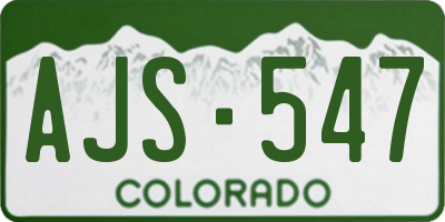 CO license plate AJS547