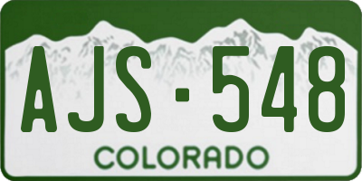 CO license plate AJS548