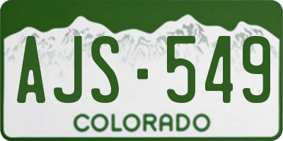 CO license plate AJS549