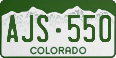 CO license plate AJS550
