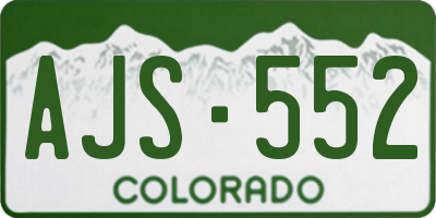 CO license plate AJS552