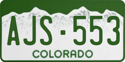 CO license plate AJS553