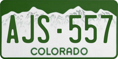 CO license plate AJS557