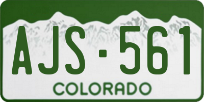 CO license plate AJS561