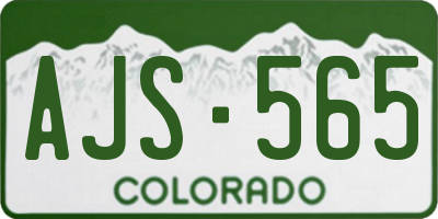 CO license plate AJS565