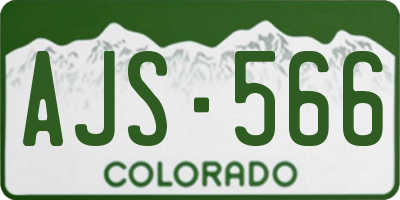 CO license plate AJS566
