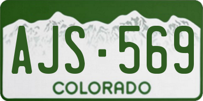 CO license plate AJS569