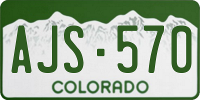 CO license plate AJS570
