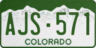 CO license plate AJS571
