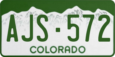 CO license plate AJS572