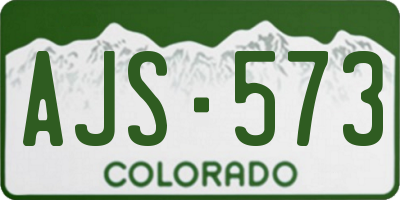 CO license plate AJS573