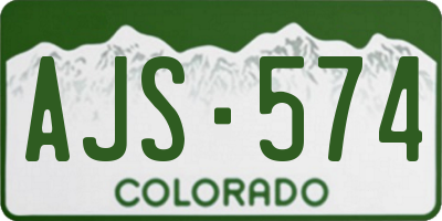 CO license plate AJS574