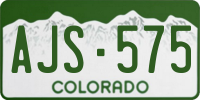 CO license plate AJS575