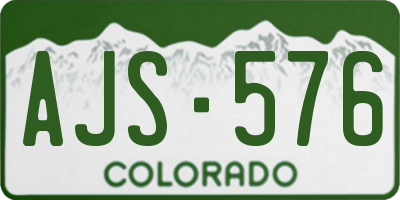 CO license plate AJS576