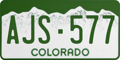 CO license plate AJS577