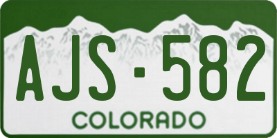 CO license plate AJS582