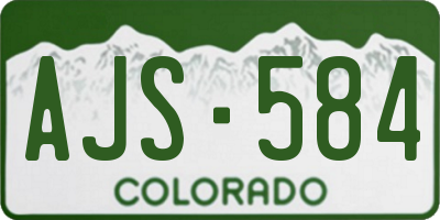 CO license plate AJS584