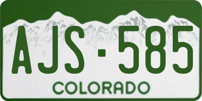 CO license plate AJS585