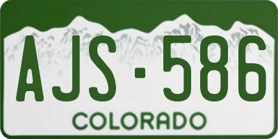 CO license plate AJS586