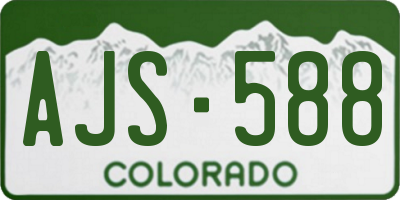 CO license plate AJS588