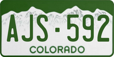 CO license plate AJS592
