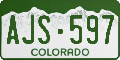 CO license plate AJS597