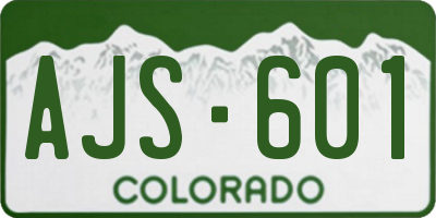 CO license plate AJS601