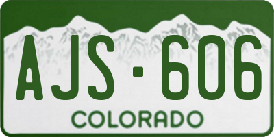 CO license plate AJS606