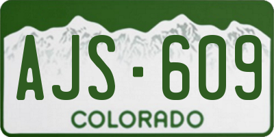 CO license plate AJS609