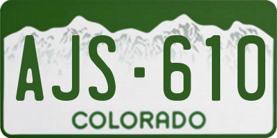 CO license plate AJS610