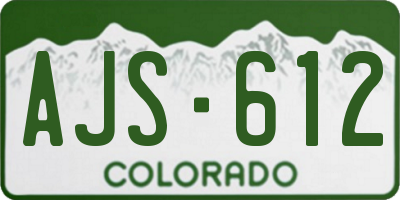 CO license plate AJS612