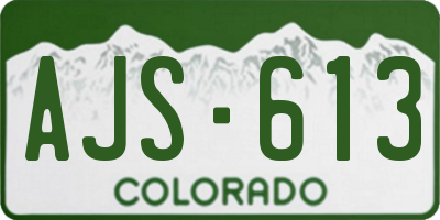 CO license plate AJS613