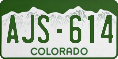 CO license plate AJS614