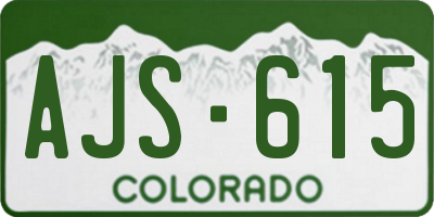 CO license plate AJS615
