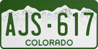 CO license plate AJS617