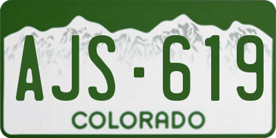 CO license plate AJS619