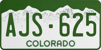 CO license plate AJS625
