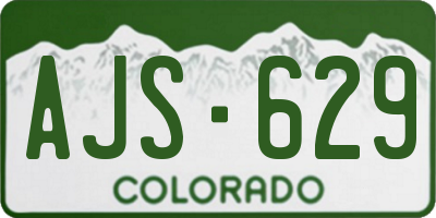 CO license plate AJS629