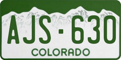 CO license plate AJS630
